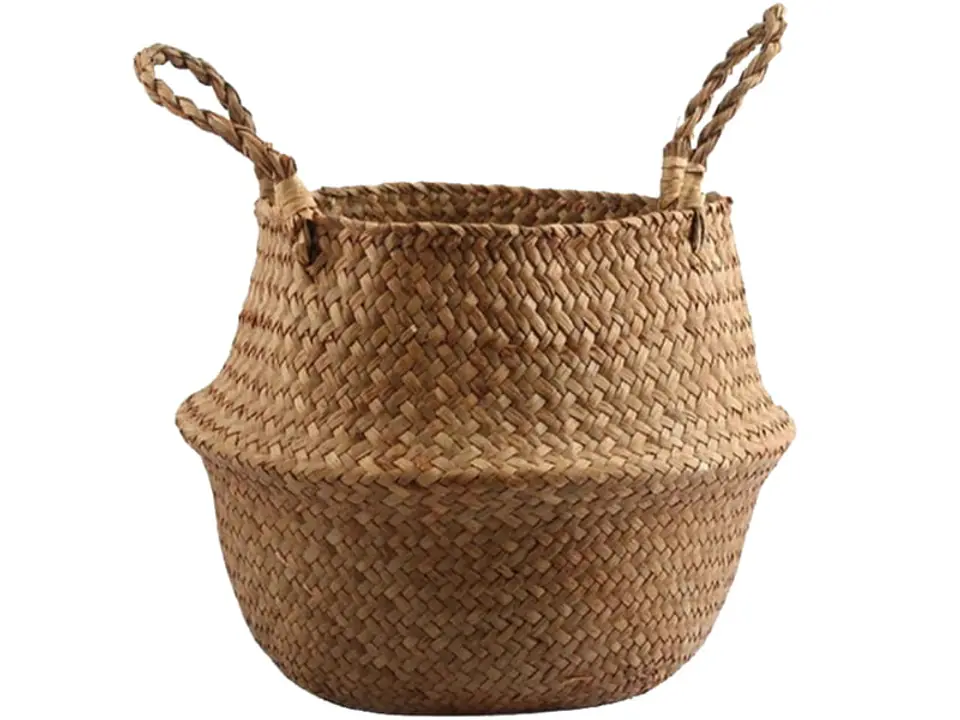 ⁨Seagrass basket Scandinavian boho style (width 32 cm, height 28 cm)⁩ at Wasserman.eu