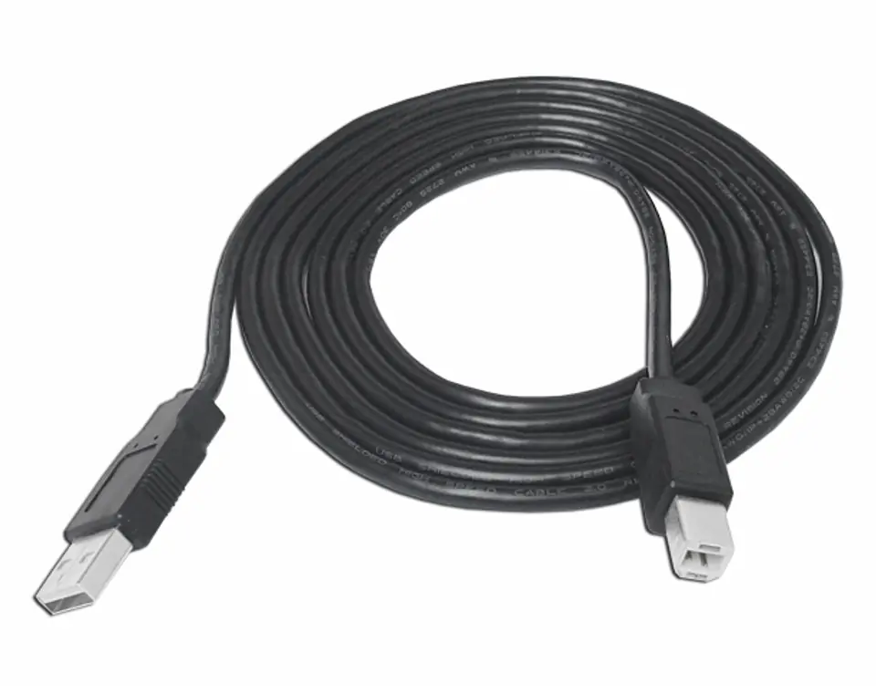 ⁨1 szt. Kabel komputerowy wtyk USB A - wtyk USB B, 1.5m, czarny.⁩ w sklepie Wasserman.eu