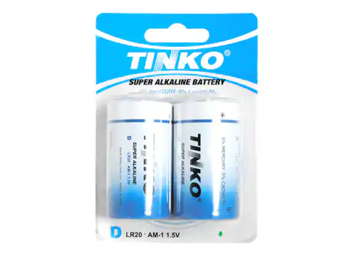 ⁨2 pcs.  Alkaline battery TINKO LR20 D 2pcs/blister. (1LM)⁩ at Wasserman.eu