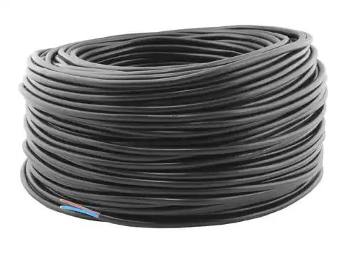 ⁨Cable OMYp 2x0.75 300/300V flat black, 100m. (1LM)⁩ at Wasserman.eu