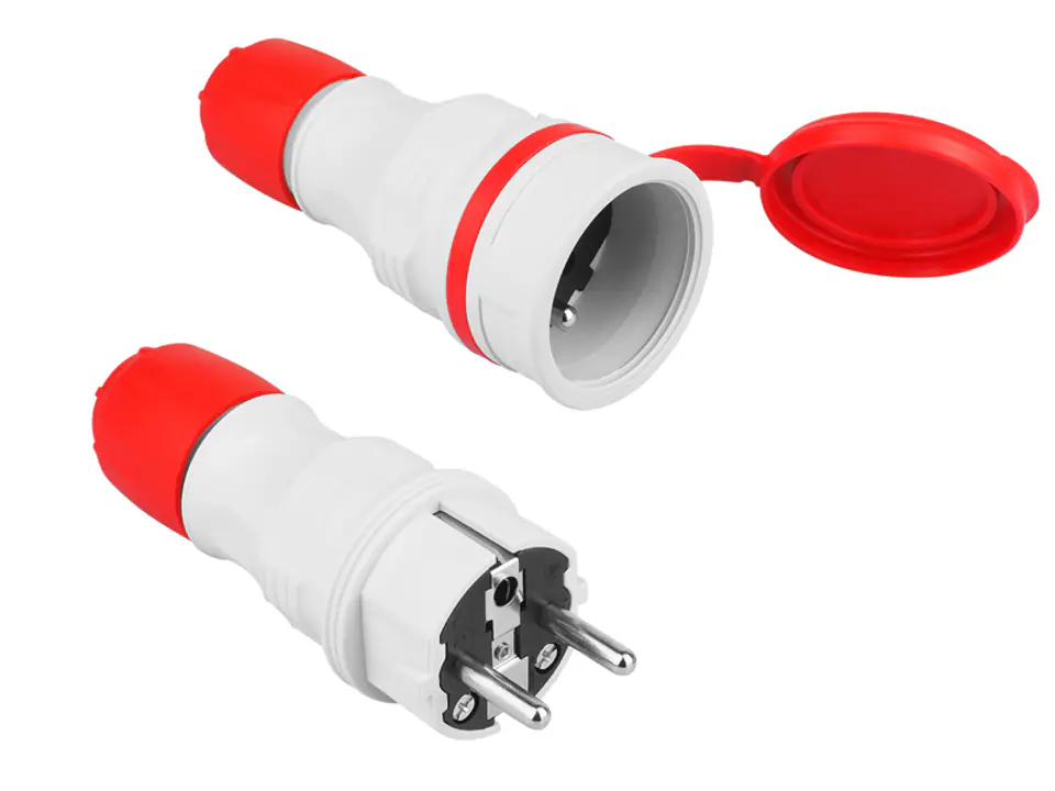 ⁨PS Connection kit EXTREM plug WT-5 + socket GN-54, IP54, gray-red. (1LM)⁩ at Wasserman.eu