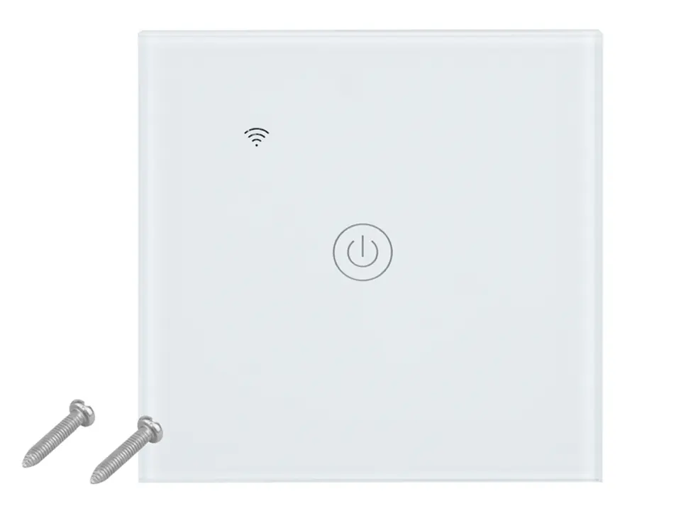 ⁨WIFI light switch and touch, single glass panel, white. (1LM)⁩ at Wasserman.eu