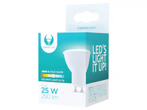 ⁨1 szt. Żarówka LED GU10, 3 W, 230 V, 6000K, Forever Light.⁩ w sklepie Wasserman.eu