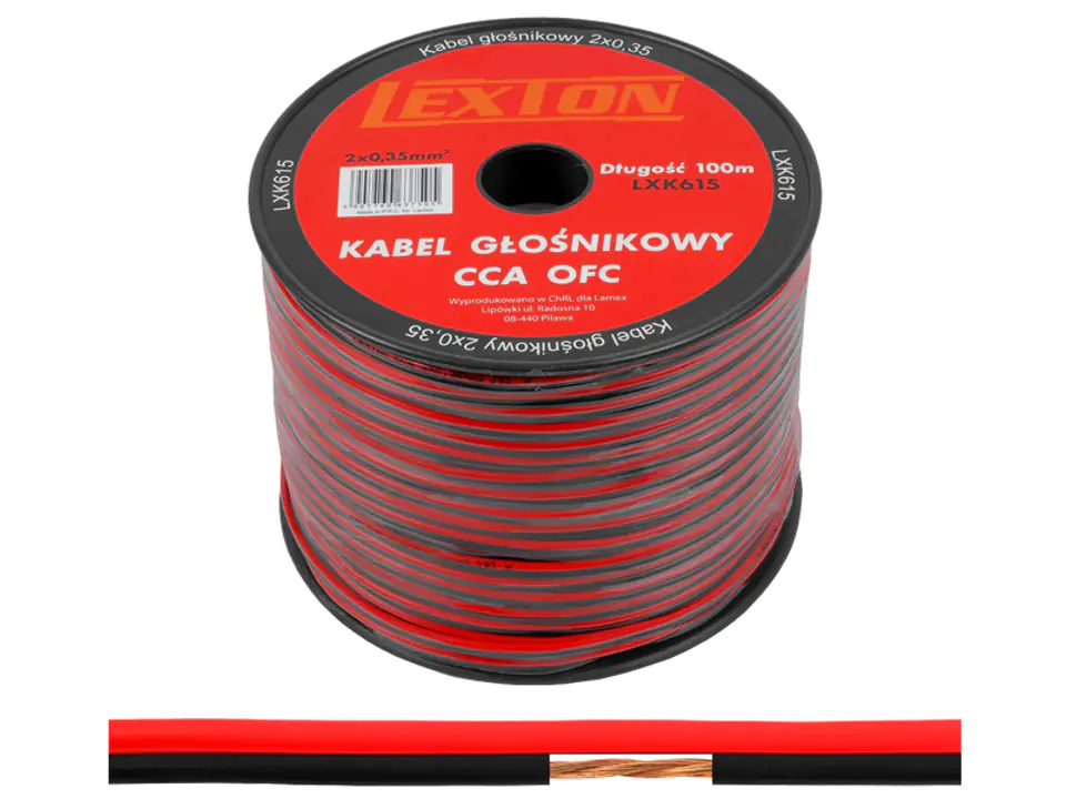 ⁨Speaker cable 2x0.35 CCA black/red. (1LM)⁩ at Wasserman.eu