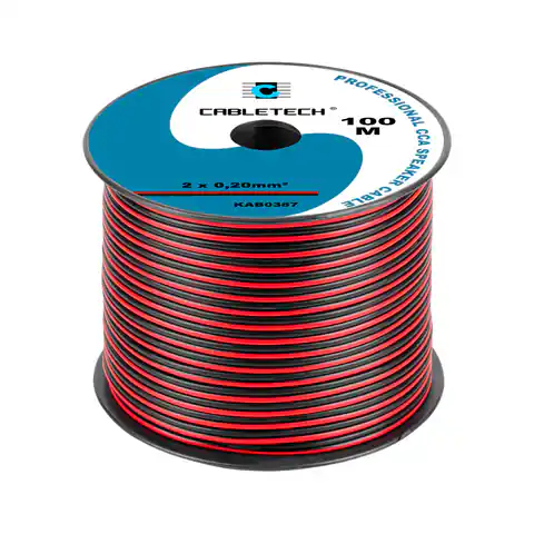 ⁨Kabel głośnikowy CCA 0.20mm czarno-czerwony (1LL)⁩ w sklepie Wasserman.eu
