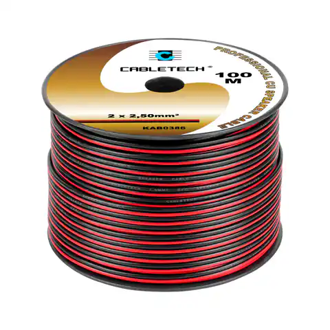 ⁨Kabel głośnikowy 2,5mm czarno-czerwony (1LL)⁩ w sklepie Wasserman.eu