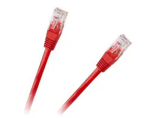 ⁨10 szt. 10 szt. Patchcord kabel UTP 8c wtyk-wtyk 1.0m CCA czerwony (1LL)⁩ w sklepie Wasserman.eu