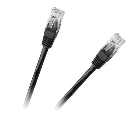 ⁨Patchcord kabel UTP 8c wtyk-wtyk 0,5m CCA czarny (1LL)⁩ w sklepie Wasserman.eu