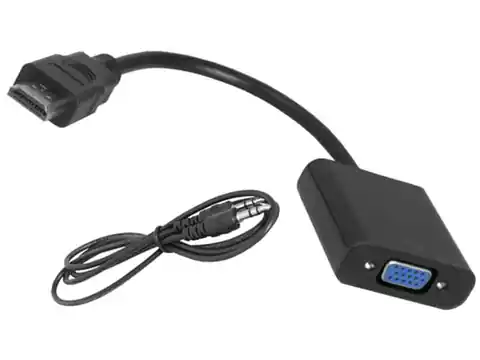 ⁨Adapter wtyk HDMI na VGA + audio, aktywny 0,2m⁩ w sklepie Wasserman.eu