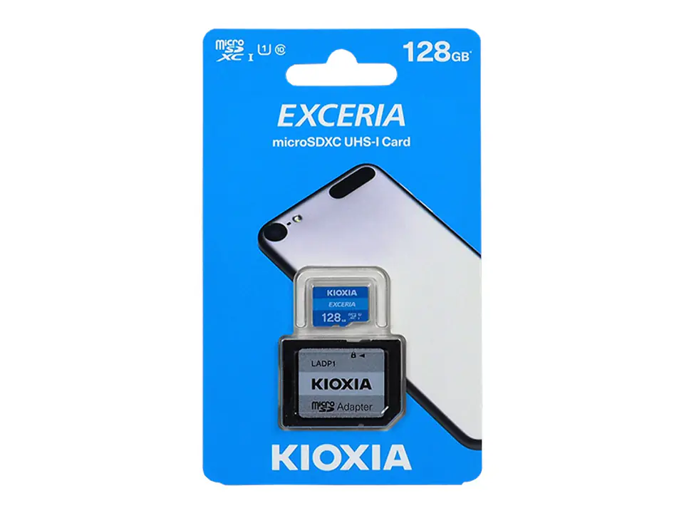 ⁨Kioxia 128GB UHS-I U1 microSD memory card with adapter⁩ at Wasserman.eu