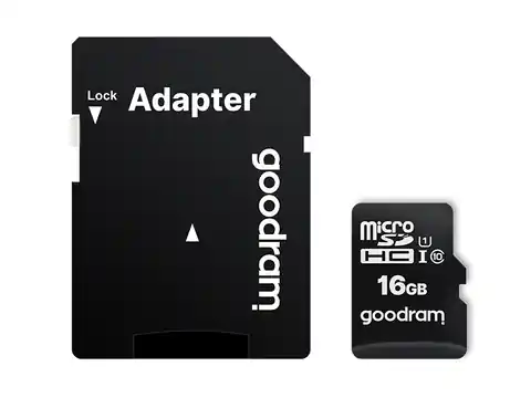 ⁨1 szt. KARTA MicroSD 16 GB + adapt GOODRAM CLASS10 UHS-1.⁩ w sklepie Wasserman.eu