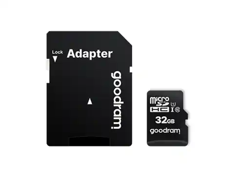 ⁨PS MicroSD memory card GOODRAM 32GB, Class 10 UHS-I + adapter. (1LM)⁩ at Wasserman.eu