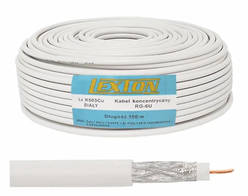 ⁨Coaxial Cable RG6 1.02 CU + 64x0.12, 100m (1LM)⁩ at Wasserman.eu