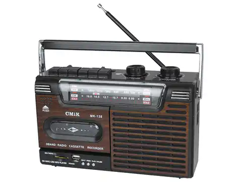 ⁨PS Portable radio OLD STYLE MK-138, cassette, USB, SD Card, AUX. (1LM)⁩ at Wasserman.eu