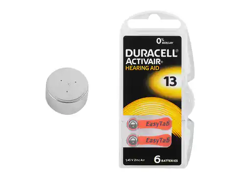 ⁨6 pcs. Duracell DA13 hearing battery. (1LM)⁩ at Wasserman.eu