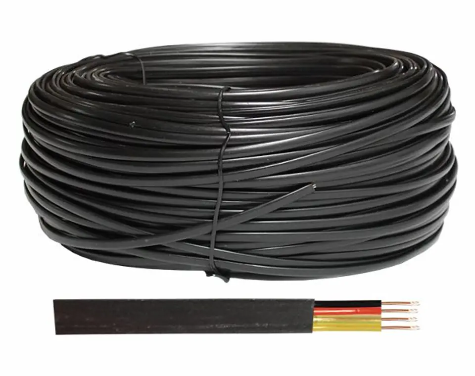 PS Kabel telefoniczny płaski 4c, czarny. (1LM) w sklepie Wasserman.eu