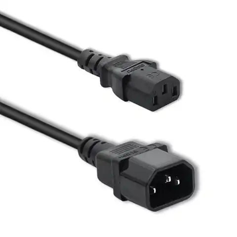 ⁨Qoltec Kabel zasilający do UPS C13/C14 3x1.0mm² |1.8m⁩ w sklepie Wasserman.eu