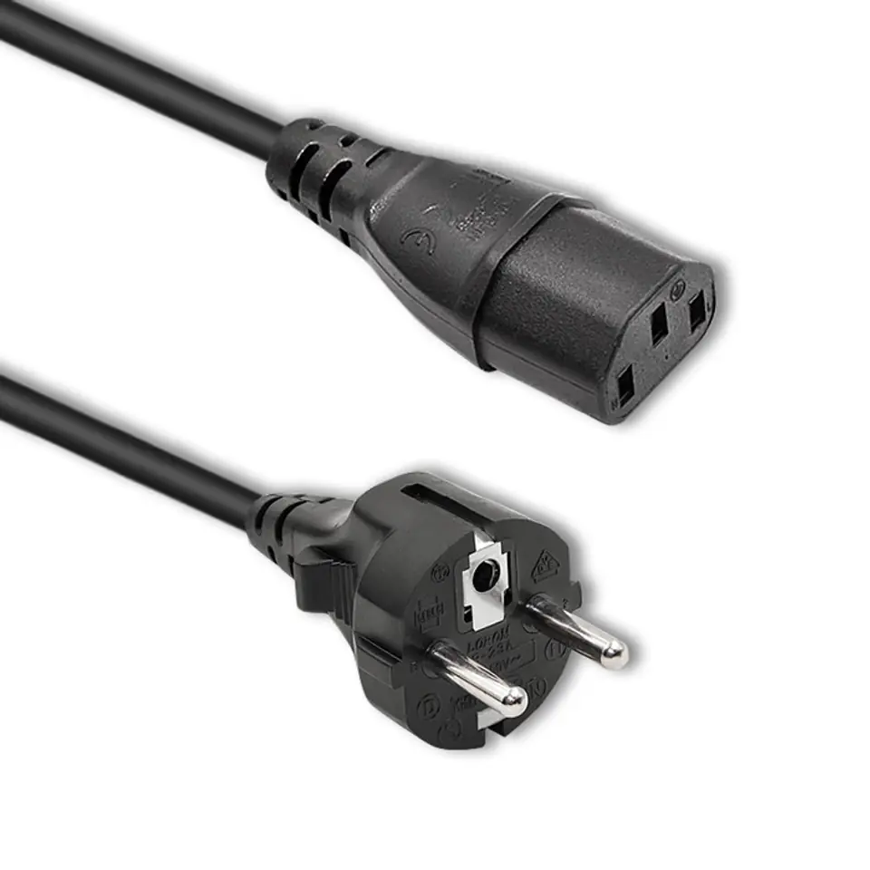 ⁨Qoltec Kabel zasilający SCHUKO/C13 1.8m⁩ w sklepie Wasserman.eu