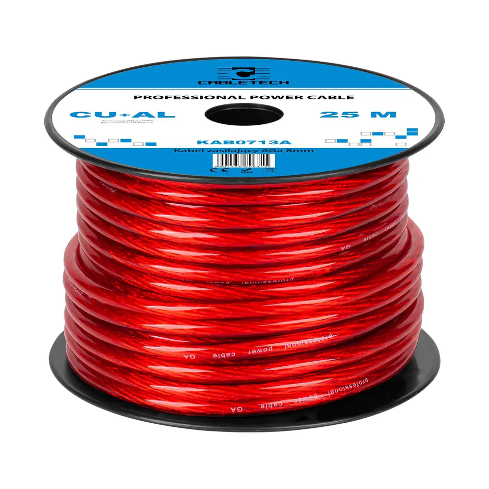 ⁨Kabel samochodowy 6Ga OD8mm CU+AL 25m⁩ w sklepie Wasserman.eu