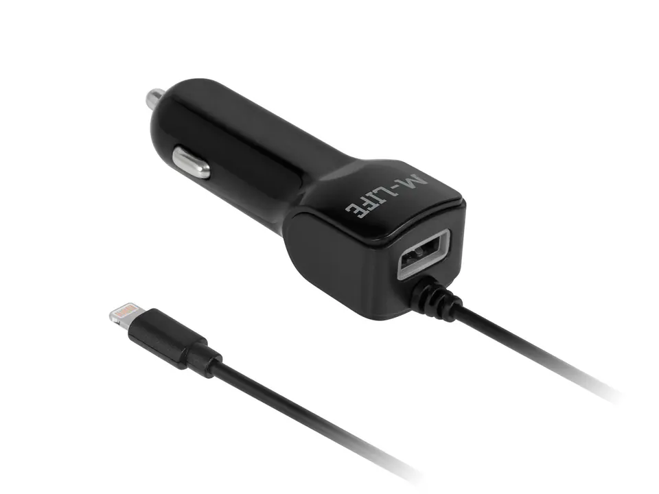 ⁨M-Life Car Charger for Apple iPhone, iPad + USB 2100 mA⁩ at Wasserman.eu