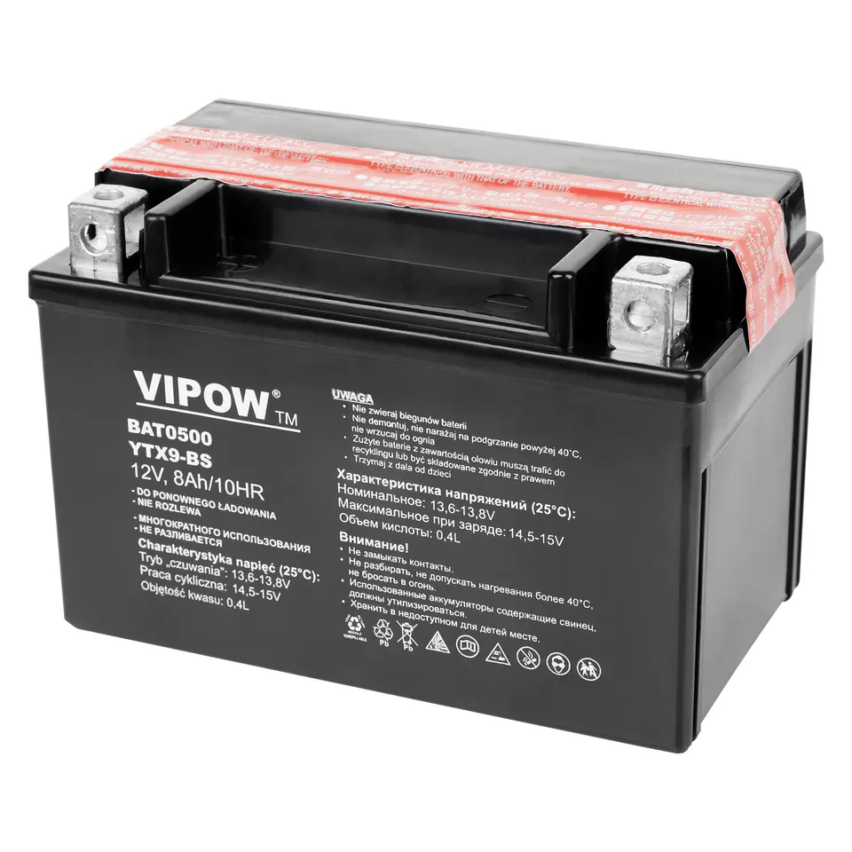 Akumulator VIPOW typ MC do motocykli 12V 8Ah (1LL) w sklepie Wasserman.eu