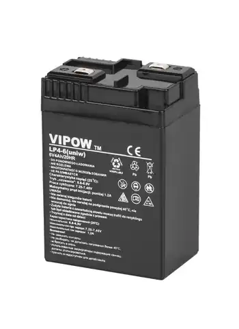 ⁨Akumulator żelowy VIPOW 6V 4Ah (uniw.) (1LL)⁩ w sklepie Wasserman.eu