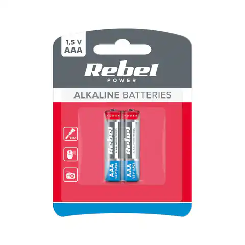 ⁨Alkaline batteries REBEL LR03 2pcs/bl. (1LL)⁩ at Wasserman.eu