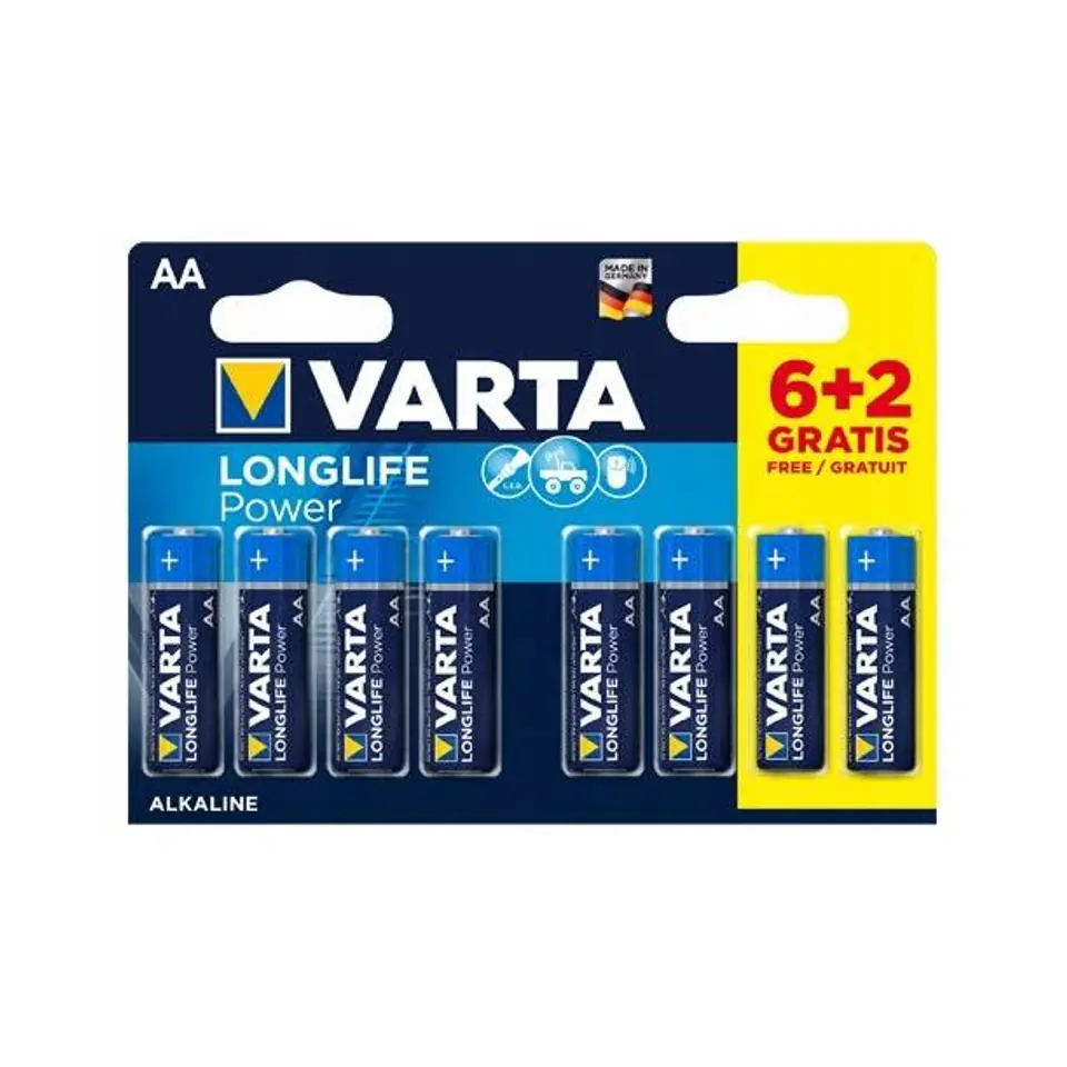 ⁨Bateria alkaliczna VARTA LR06 LONGLIFE 8szt./bl.⁩ w sklepie Wasserman.eu