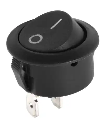 ⁨25 pcs. 25 pcs. Connector circular rocker switch R5 0-1 black 6A/250V (1LL)⁩ at Wasserman.eu