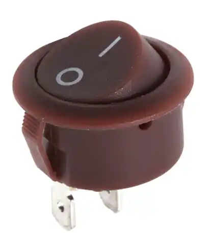 ⁨25 pcs. 25 pcs. Connector circular rocker switch R5 0-1 brown 6A/250V (1LL)⁩ at Wasserman.eu