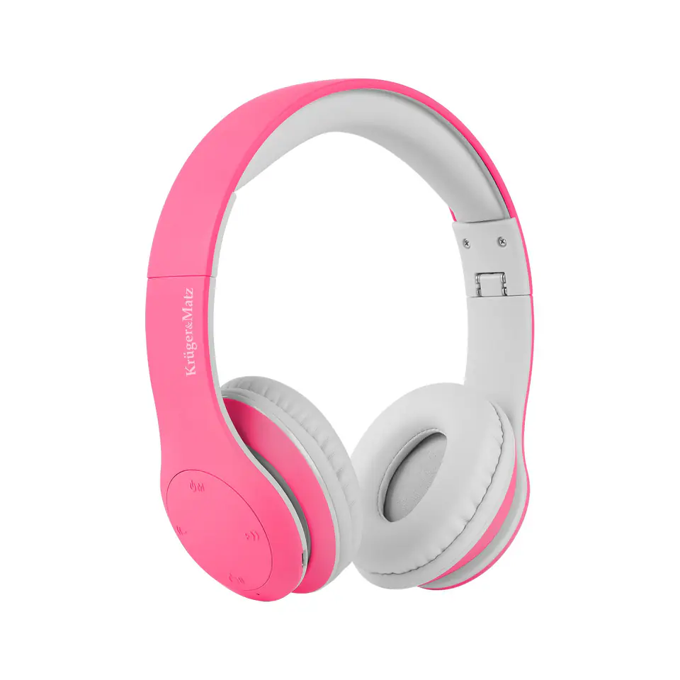 ⁨Bezprzewodowe słuchawki nauszne dla dzieci Kruger&Matz model Street Kids , kolor różowy⁩ w sklepie Wasserman.eu