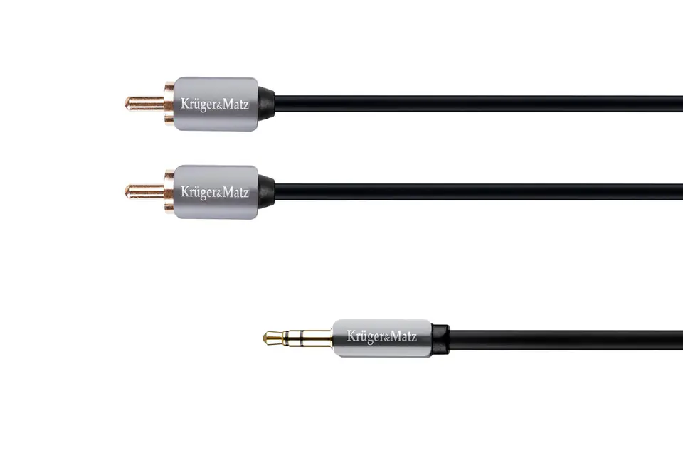 ⁨Kabel wtyk jack 3.5 - 2RCA stereo 3.0m Kruger&Matz⁩ w sklepie Wasserman.eu