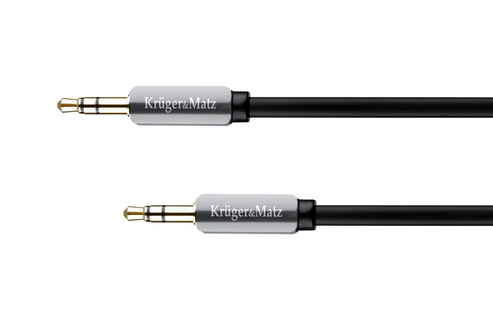 ⁨Kabel wtyk prosty - wtyk prosty  jack 3.5  stereo 1.0m Kruger&Matz⁩ w sklepie Wasserman.eu