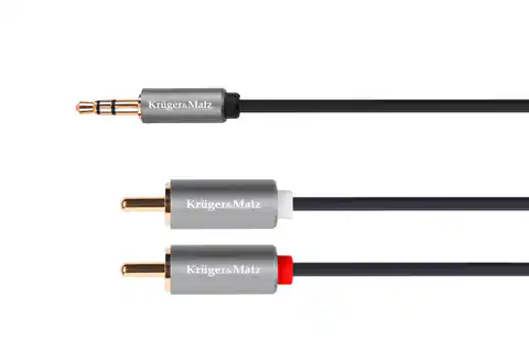 ⁨Kabel jack 3.5 wtyk stereo - 2RCA 10m Kruger&Matz Basic (1LL)⁩ w sklepie Wasserman.eu