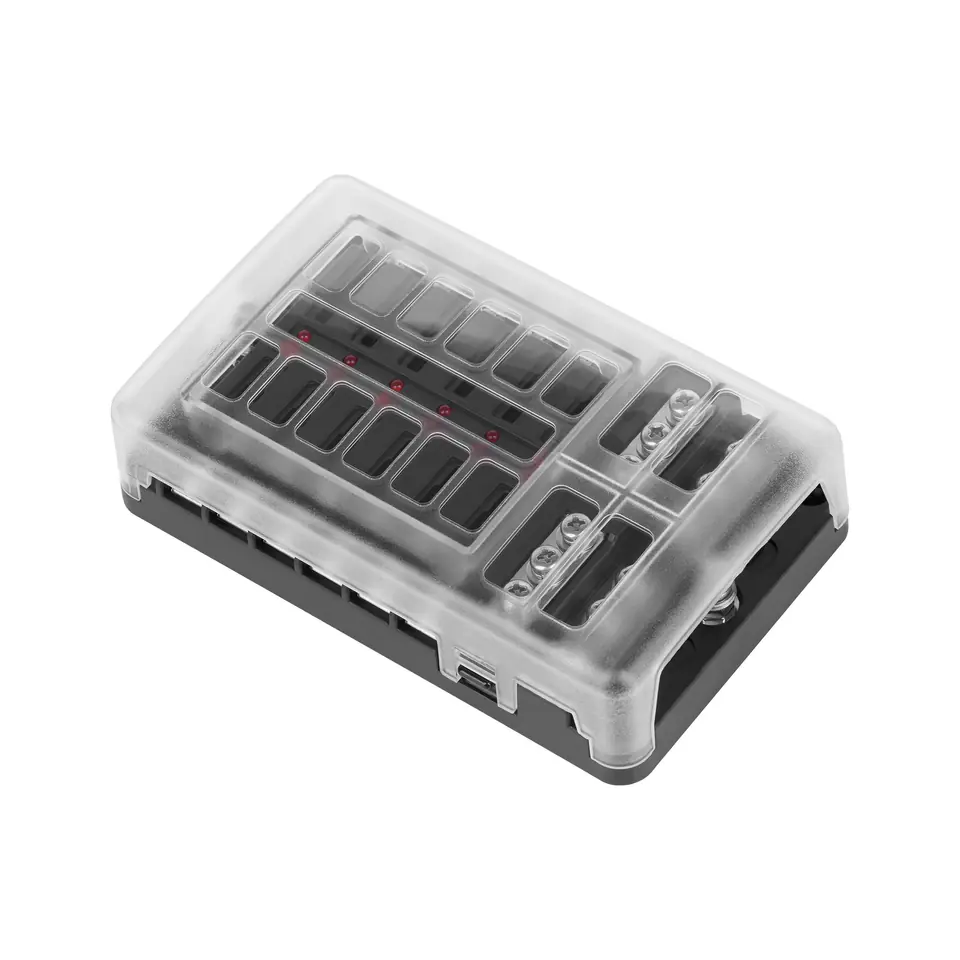⁨Fuse box FB-12 with negative rail and LED⁩ at Wasserman.eu