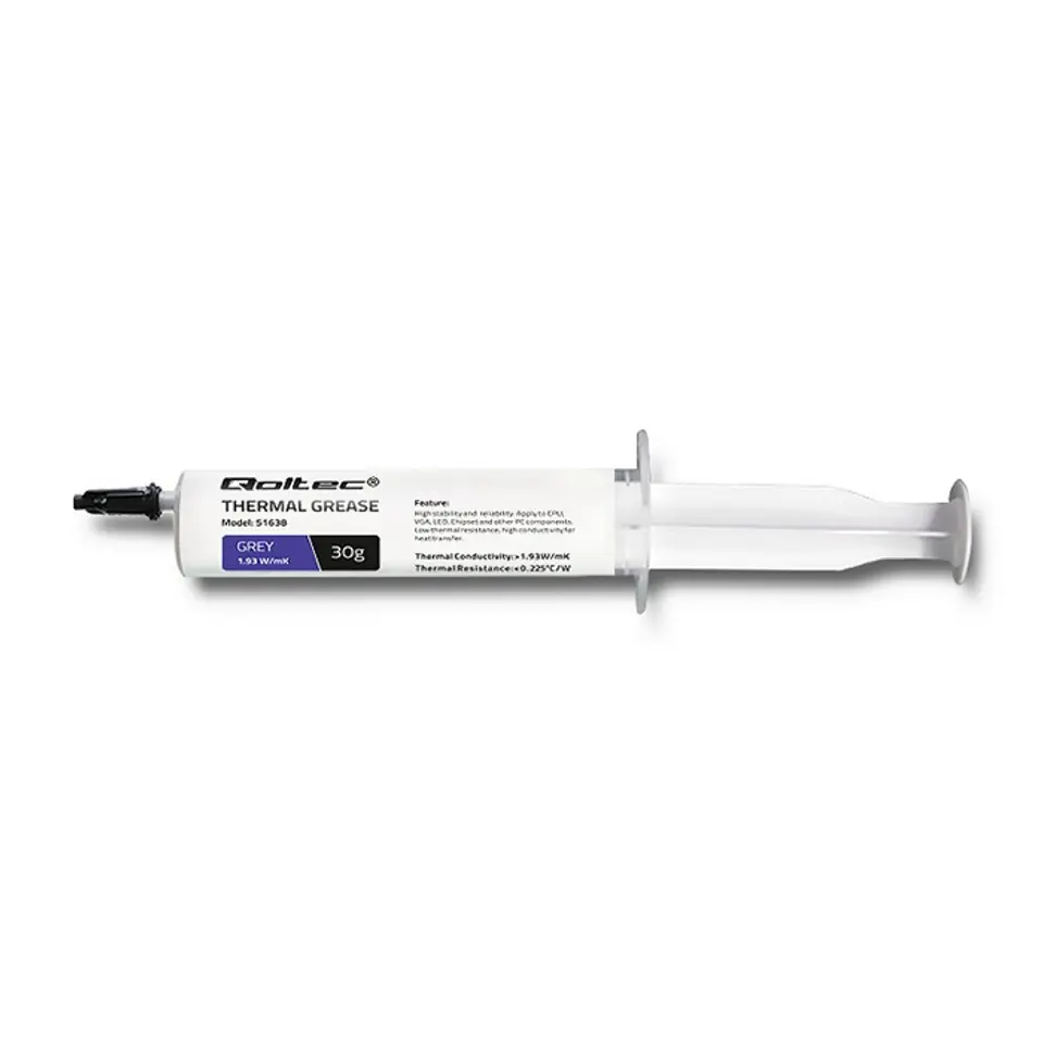 ⁨Qoltec Thermal paste 1.93 W/m-K | 30g | Grey (0NC)⁩ at Wasserman.eu