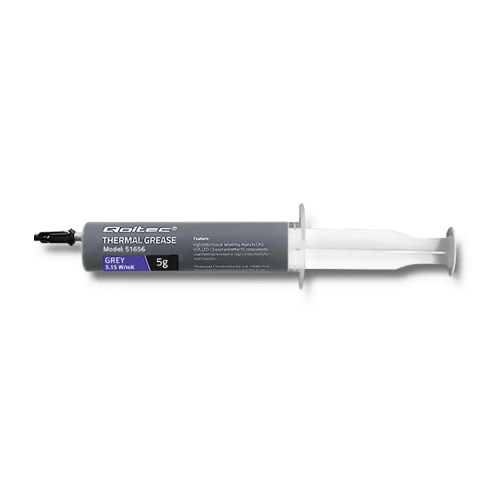 ⁨Qoltec Thermal paste 5.15 W/m-K | 5g | Grey (0NC)⁩ at Wasserman.eu