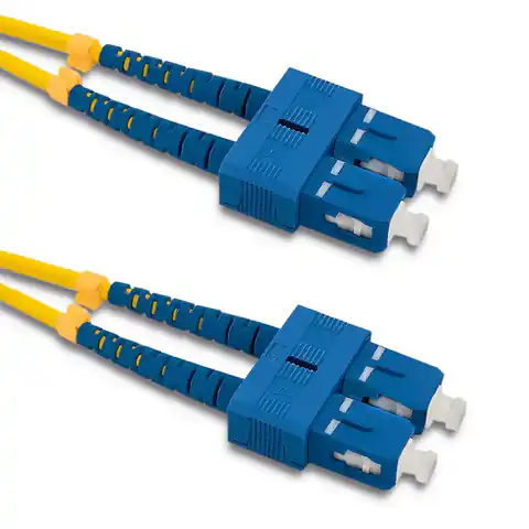 ⁨Qoltec Patch cable SC/UPC - SC/UPC | Singlemode | 9/125 | G652D | Duplex | 2m (0NC)⁩ at Wasserman.eu