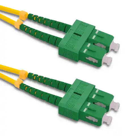 ⁨Qoltec Fiber Optic Patch Cable SC/APC - SC/APC | Singlemode | 9/125 | G652D | Duplex | 1.5m (0NC)⁩ at Wasserman.eu