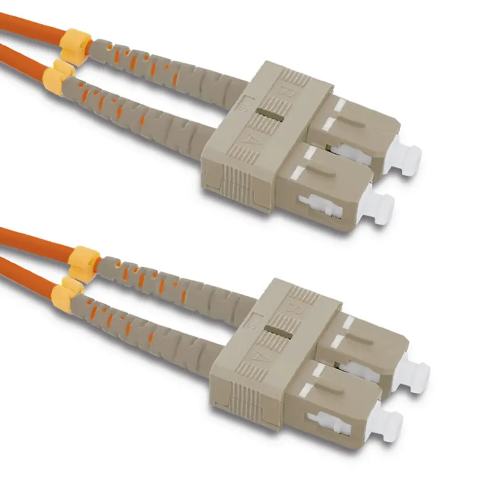 ⁨Qoltec Patchcord światłowodowy SC/UPC - SC/UPC | Multimode | 50/125 | OM2 | Duplex | 3m (0NC)⁩ w sklepie Wasserman.eu