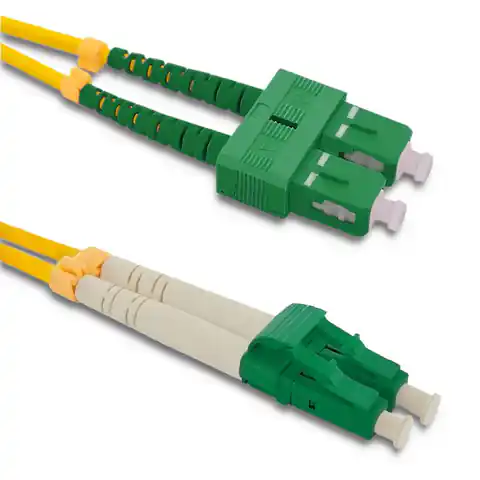 ⁨Qoltec Fiber Optic Patch Cable SC/APC - LC/APC | Singlemode | 9/125 | G652D | Duplex | 2m (0NC)⁩ at Wasserman.eu
