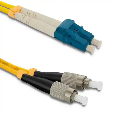 ⁨Qoltec LC/UPC Fiber Optic Patch Cable - FC/UPC | Singlemode | 9/125 | G652D | Duplex | 5m (0NC)⁩ at Wasserman.eu