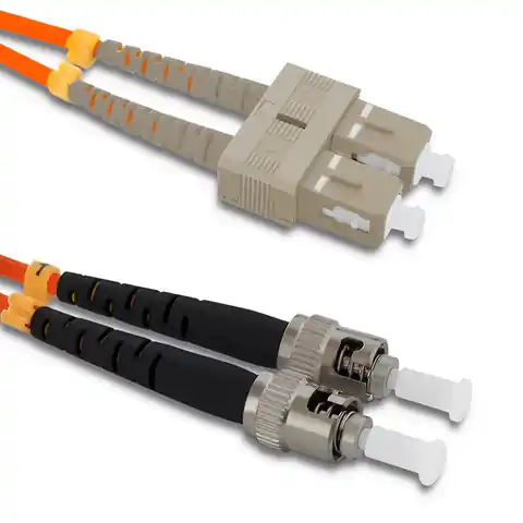 ⁨Qoltec Patch cable SC/UPC - ST/UPC | Multimode | 50/125 | OM2 | Duplex | 3m (0NC)⁩ at Wasserman.eu