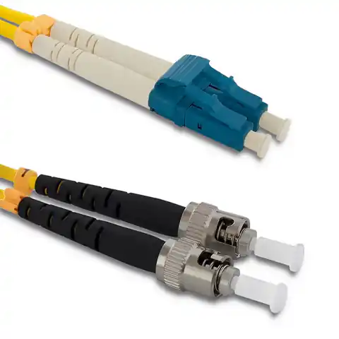 ⁨Qoltec Patch cable LC/UPC - ST/UPC | Singlemode | 9/125 | G652D | Duplex | 1m (0NC)⁩ at Wasserman.eu