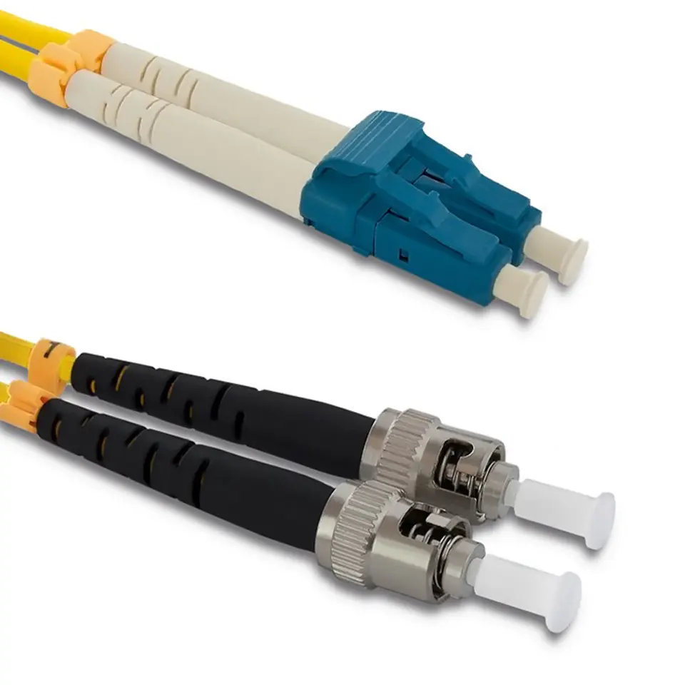 ⁨Qoltec Patch cable LC/UPC - ST/UPC | Singlemode | 9/125 | G652D | Duplex | 1m (0NC)⁩ at Wasserman.eu