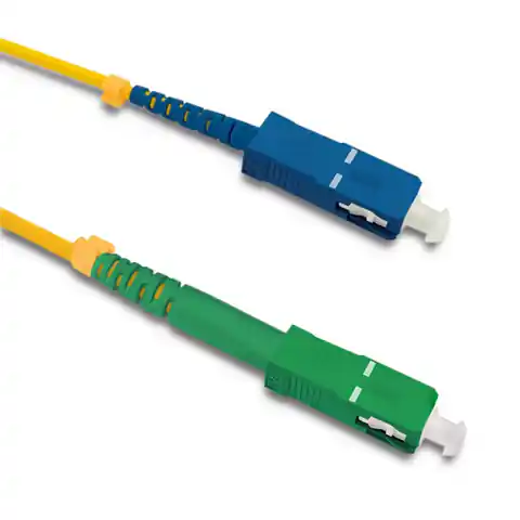 ⁨Qoltec Fiber Optic Patch Cable SC/APC - SC/UPC | Singlemode | 9/125 | G652D | Simplex | 2m (0NC)⁩ at Wasserman.eu