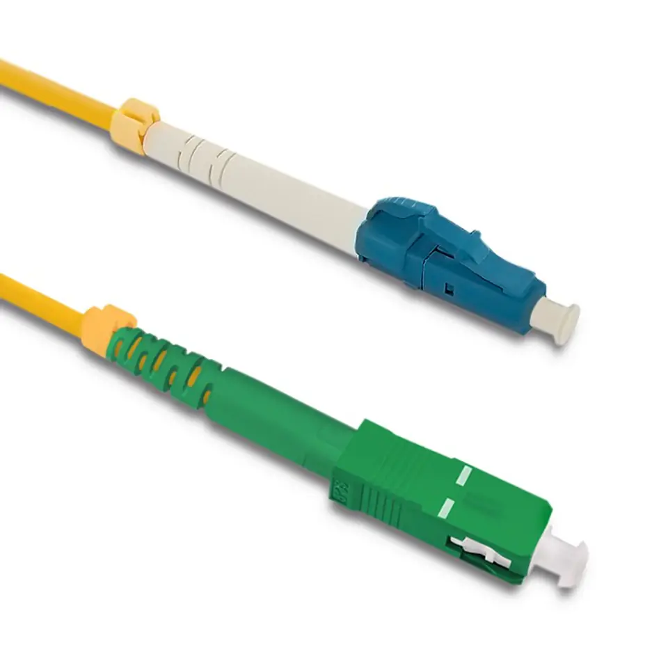 ⁨Qoltec Patchcord światłowodowy LC/UPC - SC/APC | Singlemode | 9/125 | G652D | Simplex | 5m (0NC)⁩ w sklepie Wasserman.eu