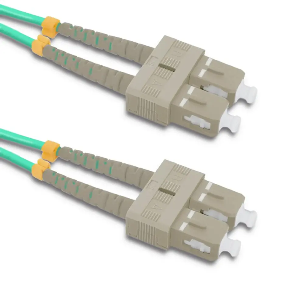 ⁨Qoltec Patchcord światłowodowy SC/UPC - SC/UPC | Multimode | 50/125 | OM4 | Duplex | 2m (0NC)⁩ w sklepie Wasserman.eu