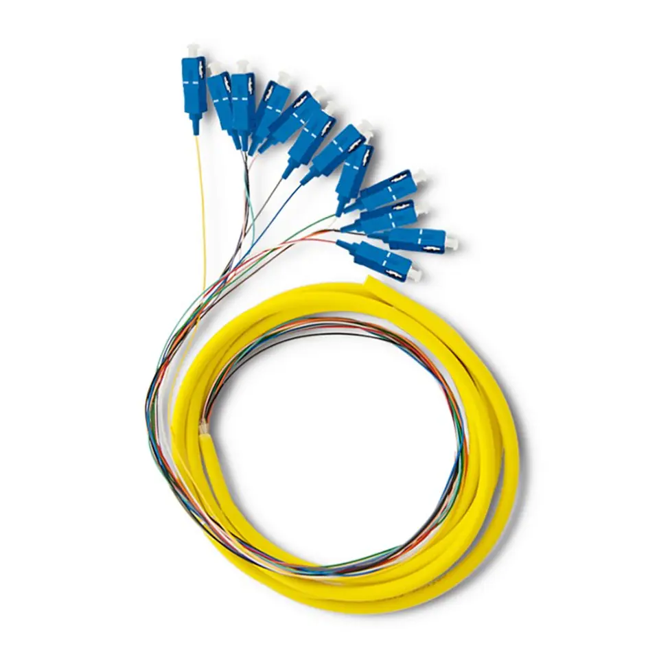 ⁨Qoltec 12 x Fiber Optic Pigtail SC/UPC | Singlemode | G657A2 | 2m (0NC)⁩ at Wasserman.eu