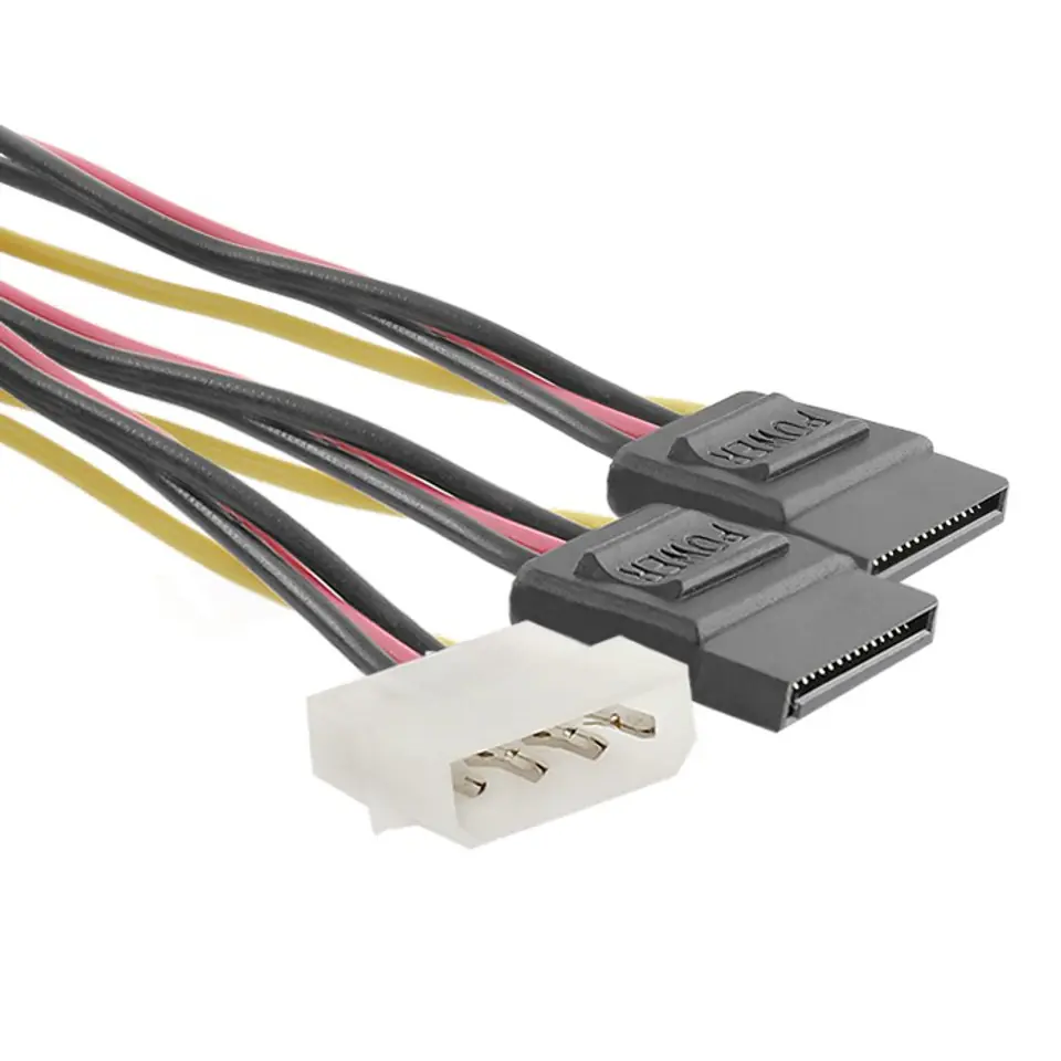 ⁨Qoltec Cable adapter POWER MOLEX | 2xSATA | 0.2m (0NC)⁩ at Wasserman.eu